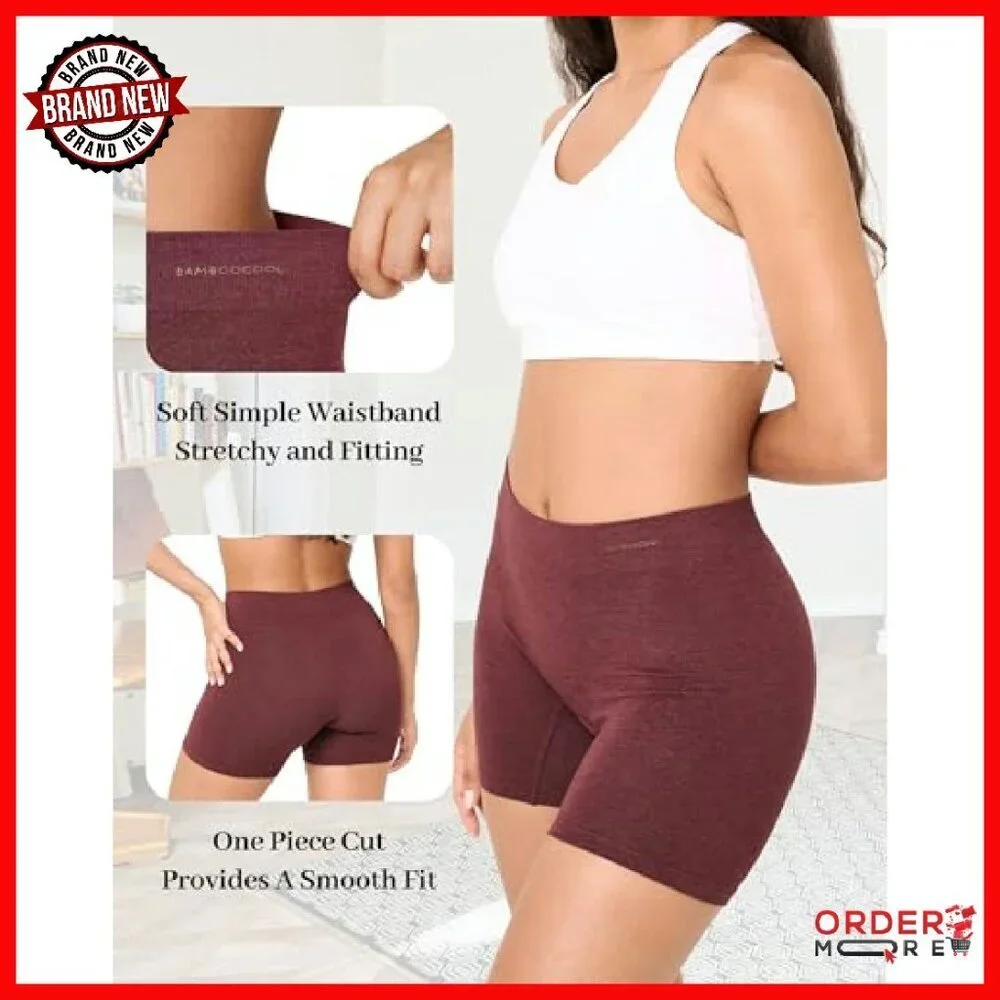 Seamless Boyshort Panties 5-Pack - Tag-Free Soft Stretchy Bamboo